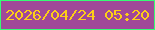 文字の大きさ：5、枠の色：36fc74、背景の色：a04998、文字の色：fdcf16 無料ブログパーツのブログ時計