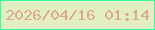 文字の大きさ：2、枠の色：36fda1、背景の色：e1efc3、文字の色：dfa78c 無料ブログパーツのブログ時計