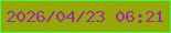 文字の大きさ：2、枠の色：36ff50、背景の色：95a804、文字の色：a226b1 無料ブログパーツのブログ時計