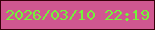 文字の大きさ：5、枠の色：37000a、背景の色：d05790、文字の色：73f33a 無料ブログパーツのブログ時計