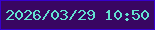 文字の大きさ：1、枠の色：3701ce、背景の色：390662、文字の色：63e1d1 無料ブログパーツのブログ時計
