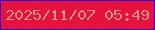 文字の大きさ：4、枠の色：3702cd、背景の色：e5113e、文字の色：d29183 無料ブログパーツのブログ時計