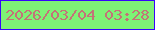 文字の大きさ：5、枠の色：3705fb、背景の色：7ef276、文字の色：c47278 無料ブログパーツのブログ時計