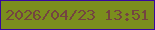 文字の大きさ：2、枠の色：37079f、背景の色：7b8e1d、文字の色：744440 無料ブログパーツのブログ時計