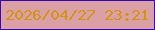 文字の大きさ：5、枠の色：3708b8、背景の色：db9fa6、文字の色：d39410 無料ブログパーツのブログ時計