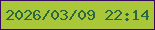 文字の大きさ：5、枠の色：370a62、背景の色：aac739、文字の色：296745 無料ブログパーツのブログ時計