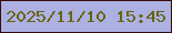 文字の大きさ：2、枠の色：370c0c、背景の色：acb1e1、文字の色：676313 無料ブログパーツのブログ時計