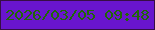 文字の大きさ：4、枠の色：370e45、背景の色：6915ce、文字の色：206607 無料ブログパーツのブログ時計