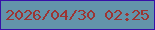 文字の大きさ：2、枠の色：3710a8、背景の色：6394aa、文字の色：9c3533 無料ブログパーツのブログ時計