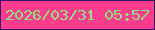 文字の大きさ：4、枠の色：371168、背景の色：ff3c8d、文字の色：98e177 無料ブログパーツのブログ時計