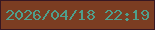 文字の大きさ：2、枠の色：371722、背景の色：7b3d22、文字の色：4f9f8c 無料ブログパーツのブログ時計