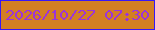 文字の大きさ：5、枠の色：3717f7、背景の色：d37f23、文字の色：9c34d9 無料ブログパーツのブログ時計
