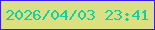 文字の大きさ：3、枠の色：371ef0、背景の色：dce084、文字の色：16cf9f 無料ブログパーツのブログ時計