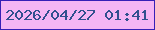 文字の大きさ：4、枠の色：371fb7、背景の色：f5b5f4、文字の色：31508f 無料ブログパーツのブログ時計