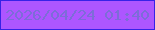 文字の大きさ：4、枠の色：3722e7、背景の色：ad56ff、文字の色：7d6cd8 無料ブログパーツのブログ時計
