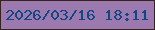 文字の大きさ：2、枠の色：37231e、背景の色：9c7aaf、文字の色：134783 無料ブログパーツのブログ時計