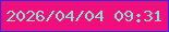 文字の大きさ：2、枠の色：3728dd、背景の色：f00f7c、文字の色：88e2ce 無料ブログパーツのブログ時計