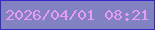 文字の大きさ：2、枠の色：3729c7、背景の色：8182c0、文字の色：eb99f6 無料ブログパーツのブログ時計