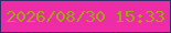 文字の大きさ：2、枠の色：372b67、背景の色：ee2ca7、文字の色：a79f15 無料ブログパーツのブログ時計