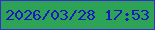 文字の大きさ：4、枠の色：372bd2、背景の色：2da455、文字の色：1816bf 無料ブログパーツのブログ時計