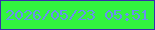 文字の大きさ：1、枠の色：372eab、背景の色：32f43f、文字の色：6991ee 無料ブログパーツのブログ時計