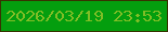 文字の大きさ：4、枠の色：373301、背景の色：049e0e、文字の色：80be26 無料ブログパーツのブログ時計