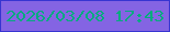 文字の大きさ：5、枠の色：3735d1、背景の色：8464e3、文字の色：02ab7e 無料ブログパーツのブログ時計