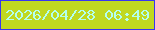 文字の大きさ：4、枠の色：3736f0、背景の色：c0d820、文字の色：b4ffef 無料ブログパーツのブログ時計