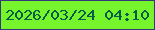 文字の大きさ：3、枠の色：37387a、背景の色：76f52d、文字の色：065b49 無料ブログパーツのブログ時計