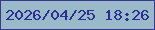 文字の大きさ：5、枠の色：373a8c、背景の色：9bbac9、文字の色：2a2d94 無料ブログパーツのブログ時計