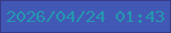 文字の大きさ：3、枠の色：373b85、背景の色：4258b5、文字の色：2597af 無料ブログパーツのブログ時計
