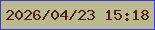 文字の大きさ：4、枠の色：373bdb、背景の色：bab98f、文字の色：50211f 無料ブログパーツのブログ時計