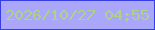 文字の大きさ：1、枠の色：373de3、背景の色：aaa7fb、文字の色：afd286 無料ブログパーツのブログ時計