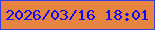 文字の大きさ：4、枠の色：373ee4、背景の色：e58541、文字の色：1107fd 無料ブログパーツのブログ時計