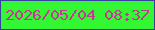 文字の大きさ：3、枠の色：373fa0、背景の色：32f732、文字の色：c73895 無料ブログパーツのブログ時計