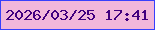 文字の大きさ：1、枠の色：3740fd、背景の色：f1b7db、文字の色：41007f 無料ブログパーツのブログ時計