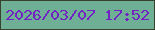 文字の大きさ：5、枠の色：37432c、背景の色：6faf95、文字の色：7222c2 無料ブログパーツのブログ時計
