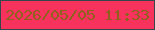 文字の大きさ：2、枠の色：37454c、背景の色：f6325d、文字の色：8f601e 無料ブログパーツのブログ時計