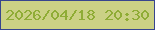 文字の大きさ：4、枠の色：37458e、背景の色：cbd185、文字の色：8fac35 無料ブログパーツのブログ時計