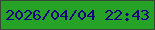 文字の大きさ：1、枠の色：374736、背景の色：26a226、文字の色：130183 無料ブログパーツのブログ時計