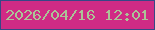 文字の大きさ：5、枠の色：374786、背景の色：d02b85、文字の色：abc497 無料ブログパーツのブログ時計
