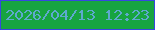 文字の大きさ：1、枠の色：3747e0、背景の色：17a441、文字の色：5ea9ce 無料ブログパーツのブログ時計