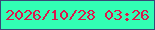 文字の大きさ：1、枠の色：374977、背景の色：32feb4、文字の色：dc174c 無料ブログパーツのブログ時計