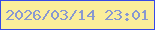文字の大きさ：4、枠の色：3749e7、背景の色：fbee9b、文字の色：8998d0 無料ブログパーツのブログ時計