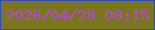 文字の大きさ：4、枠の色：374ba4、背景の色：79761e、文字の色：b843e5 無料ブログパーツのブログ時計