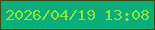 文字の大きさ：2、枠の色：374c17、背景の色：0bae7a、文字の色：8ce537 無料ブログパーツのブログ時計