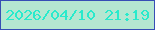 文字の大きさ：2、枠の色：374eb5、背景の色：b5e7d1、文字の色：29eacc 無料ブログパーツのブログ時計