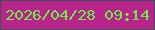 文字の大きさ：2、枠の色：375653、背景の色：b8248b、文字の色：6aef47 無料ブログパーツのブログ時計