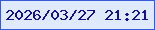文字の大きさ：3、枠の色：375bd3、背景の色：e0eafe、文字の色：14138d 無料ブログパーツのブログ時計