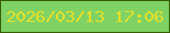 文字の大きさ：1、枠の色：375d03、背景の色：7fd263、文字の色：e6e127 無料ブログパーツのブログ時計